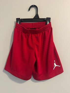Jordan Red Boys Athletic Shorts with White Jumpman